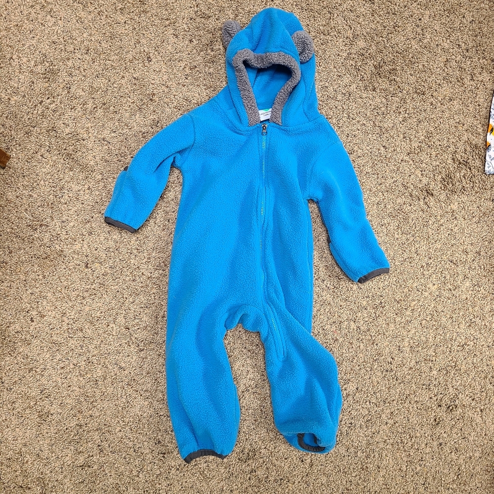🆕️ Cuddle Club Blue Winter Teddy Bear Suit 6-12mos Baby Boy Winter Onesi